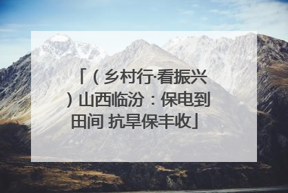 （乡村行·看振兴）山西临汾：保电到田间 抗旱保丰收