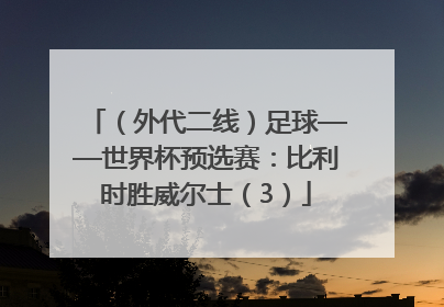 （外代二线）足球——世界杯预选赛：比利时胜威尔士（3）