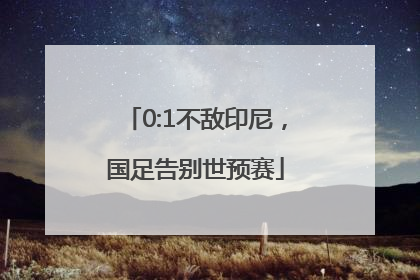 0:1不敌印尼，国足告别世预赛