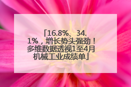 16.8%、34.1%，增长势头强劲！多维数据透视1至4月机械工业成绩单