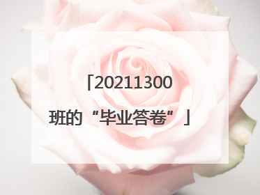 20211300班的“毕业答卷”