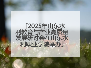 2025年山东水利教育与产业高质量发展研讨会在山东水利职业学院举办