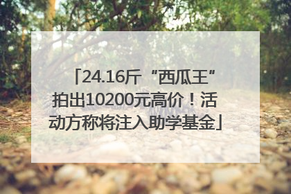 24.16斤“西瓜王”拍出10200元高价！活动方称将注入助学基金