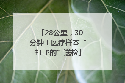 28公里，30分钟！医疗样本“打飞的”送检