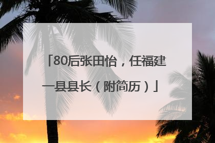 80后张田怡，任福建一县县长（附简历）