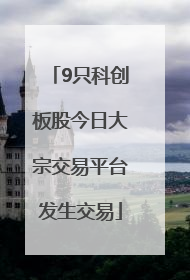 9只科创板股今日大宗交易平台发生交易