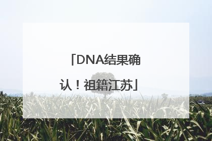 DNA结果确认！祖籍江苏