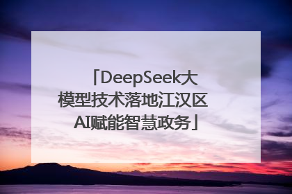 DeepSeek大模型技术落地江汉区 AI赋能智慧政务