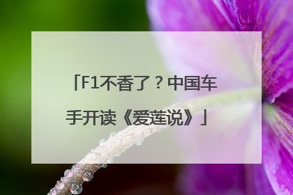 F1不香了？中国车手开读《爱莲说》